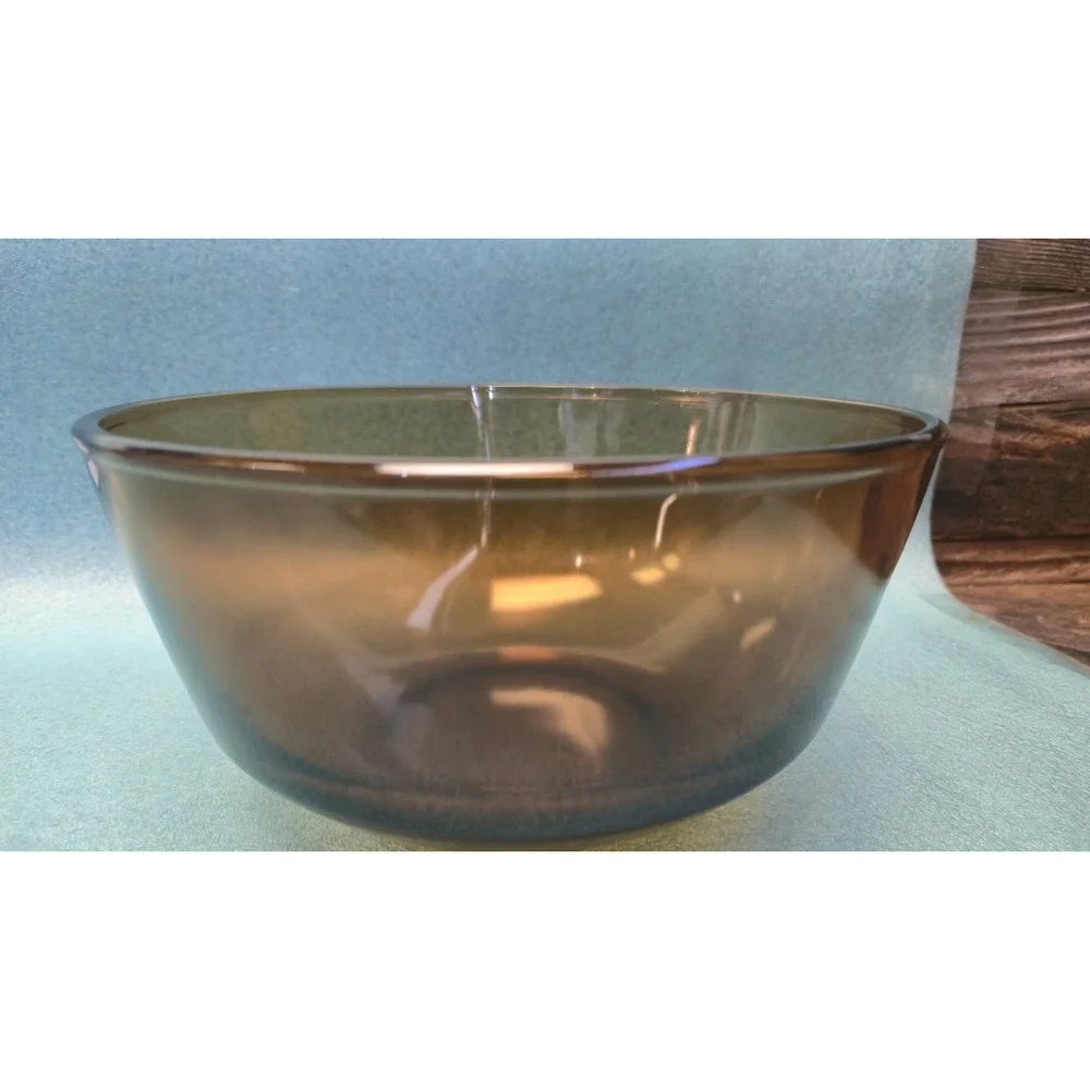 Vintage Anchor Hocking Amber Glass Mixing Bowl Serving Bowl Retro Kitchenware
